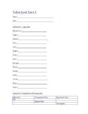 English Worksheet: Activity # 1  Opposites Activity # 2 Complete the following chart: