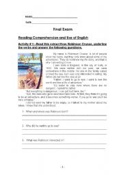 Reading Comprehension and Use of English