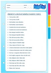 English Worksheet: passive voice present and past. three pages.
