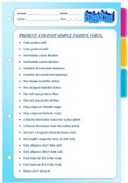 passive voice present and past. three pages.