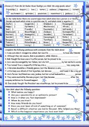 English Worksheet: 5 exercises about feelings song: 