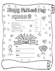 English Worksheet: Father´s Day Poem