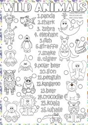 English Worksheet: Wild animals