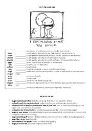 English Worksheet: Ways of laughing - vocabulary