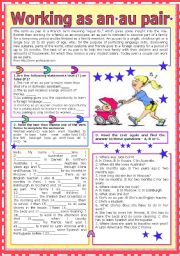 English Worksheet: Working as an au pair