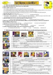 English Worksheet: THE SIMPSONS - season 7, episode 11 - Is Bart a shoplifter ? **editable & answers**