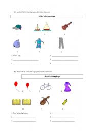 English Worksheet: Possessive Adjectives His / Her
