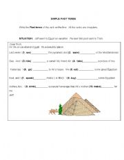 English worksheet:  My vacation in Egypt