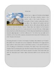 English Worksheet: Wonder of the World 5 ( Chichen Itza)