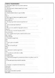 English Worksheet: Sentence writing