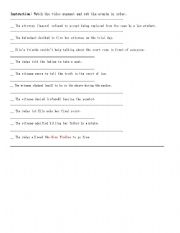 English worksheet: Legally blonde set of events