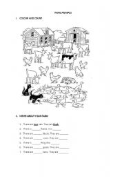 English Worksheet: COLOUR YOUR FARM