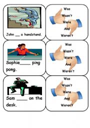 English Worksheet: Past tense card game set 1 of 2