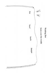 English worksheet: Second washing line to hang clothing