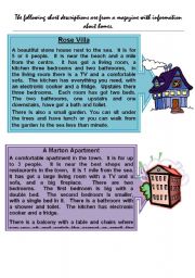 English Worksheet: describing different types of houses