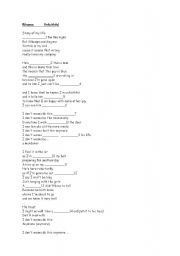 English worksheet: Songs-Rihanna