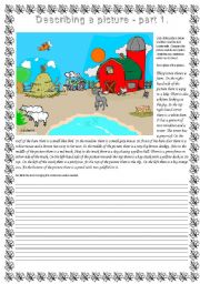 English Worksheet: Describing a picture