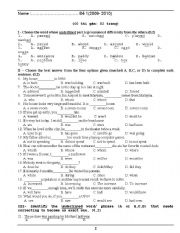 test grade 10 - ESL worksheet by kieuloan862000