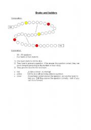 English worksheet: Snake and ladders