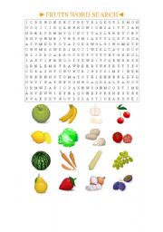 Fruits Word Search