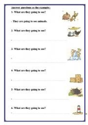 English Worksheet: going to