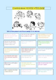 English Worksheet: Speaking series: MOODS & FEELINGS