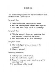 English Worksheet: Closing Argument Speech 