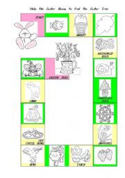 English Worksheet: THE EASTER BUNNY BOARDGAME