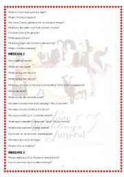 English Worksheet: four weddings and a funeral part 2