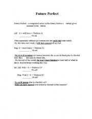 English Worksheet: future perfect