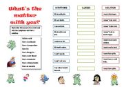 English Worksheet: Whats the matter with you?