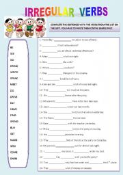 English Worksheet: IRREGULAR VERBS