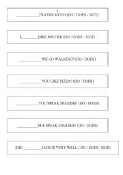 English Worksheet: Complete with Do or Does