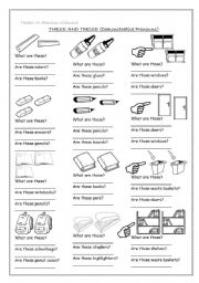 English Worksheet: these - those / demostrative pronouns