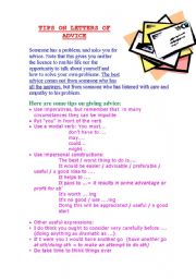 English Worksheet: Tipson Letters of Advice