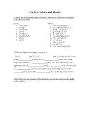 English Worksheet: Illness Advice