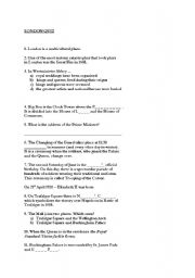 English Worksheet: London quiz