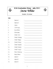 English Worksheet: Snow White