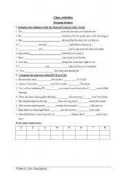 English Worksheet: Present Perfect