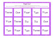 English Worksheet: Roll It! (Words)