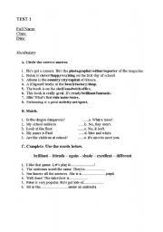 English Worksheet: A Senior Test