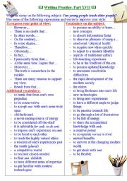 English Worksheet: Writing practice for TOEFL/IELTS exams. Useful expressions and vocabulary. Part XVII.