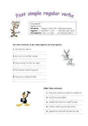 English worksheet: Past simple regular verbs