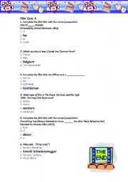 English Worksheet: Film Quiz