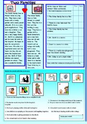 English Worksheet: Two Families