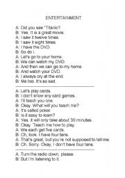 English Worksheet: dialouges
