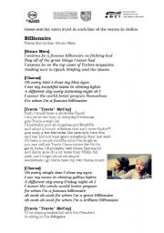 English Worksheet: Billionaire - Travie McCoy ft. Bruno Mars