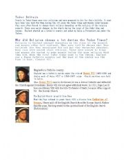 English Worksheet: information about tudor times