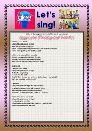 English Worksheet: > Glee Series: Season 2! > SONGS FOR CLASS! S02E06 *.* FOUR SONGS *.* FULLY EDITABLE WITH KEY! 