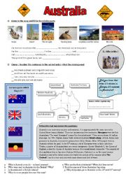 Discover Australia - song, video extract and written comprehension  **editable & answers**